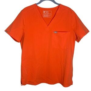 Figs Catarina one pocket scrub top Vneck Short sleeve Women’s size medium Orange
